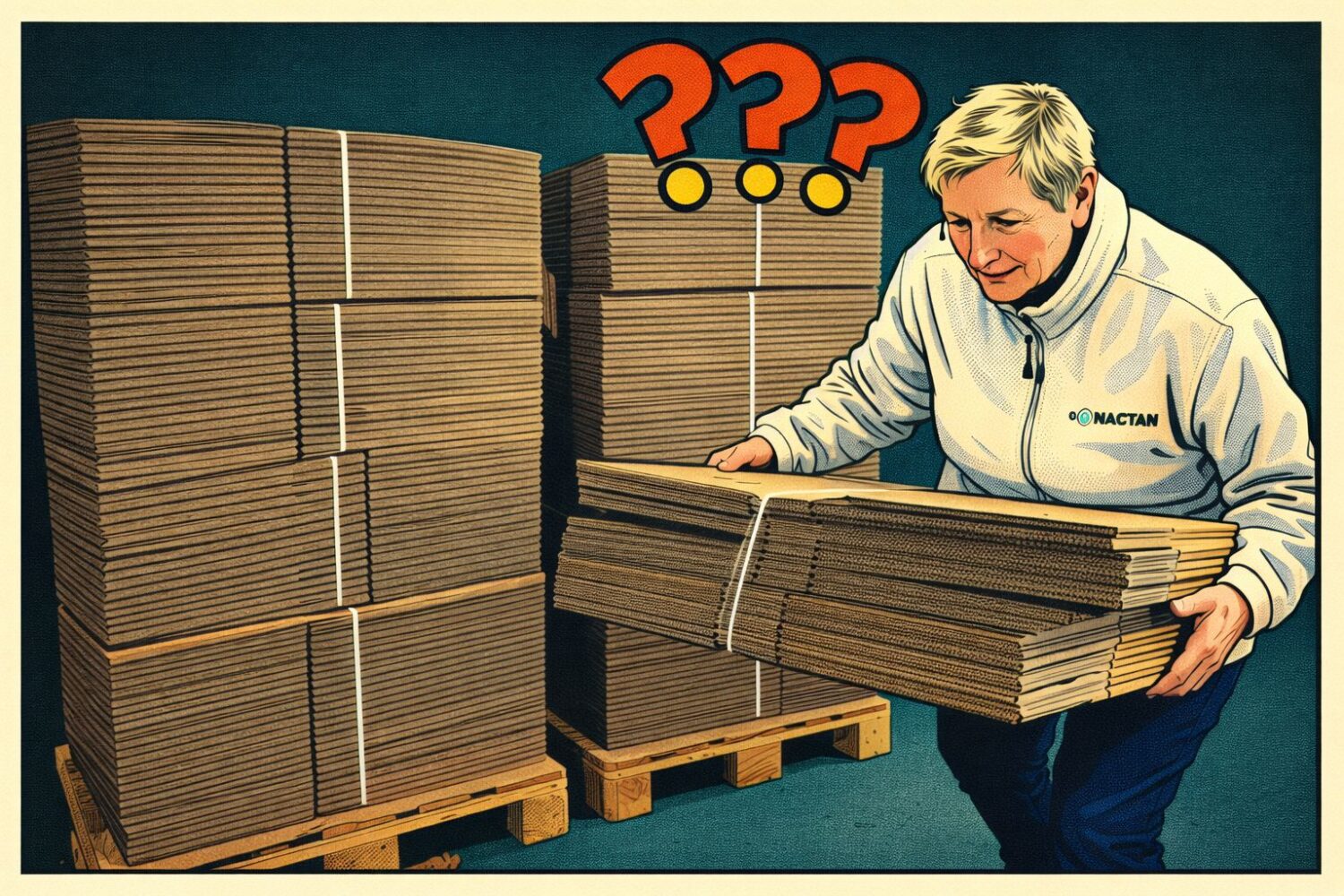 Frau mit Kartons in der Hand