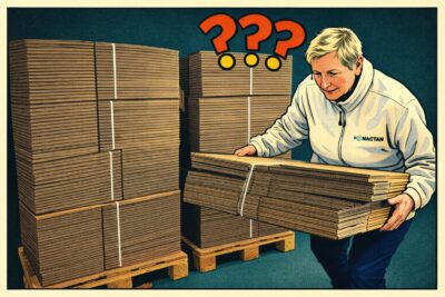 Frau mit Kartons in der Hand